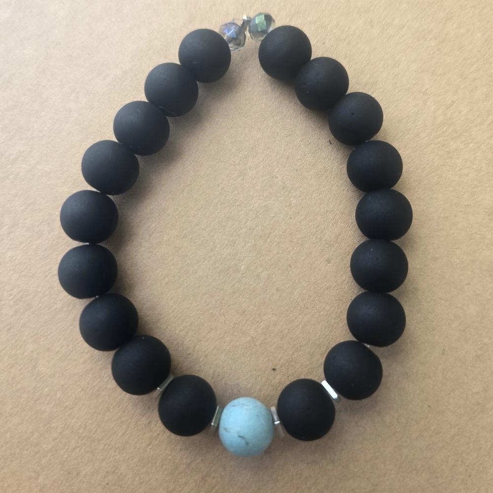 Black and Blue Beaded Bracelet